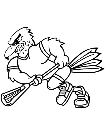 Hawk Mascot Coloring Page